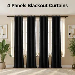 Cozy Curtain 4 Panels 34x84inch Semi-Transparent Curtains. The fabric is made of cationic two-color yarn, with silver thread interlacing. It features a metal ring design. Installation is simple, and it is stylish and high-end. L18