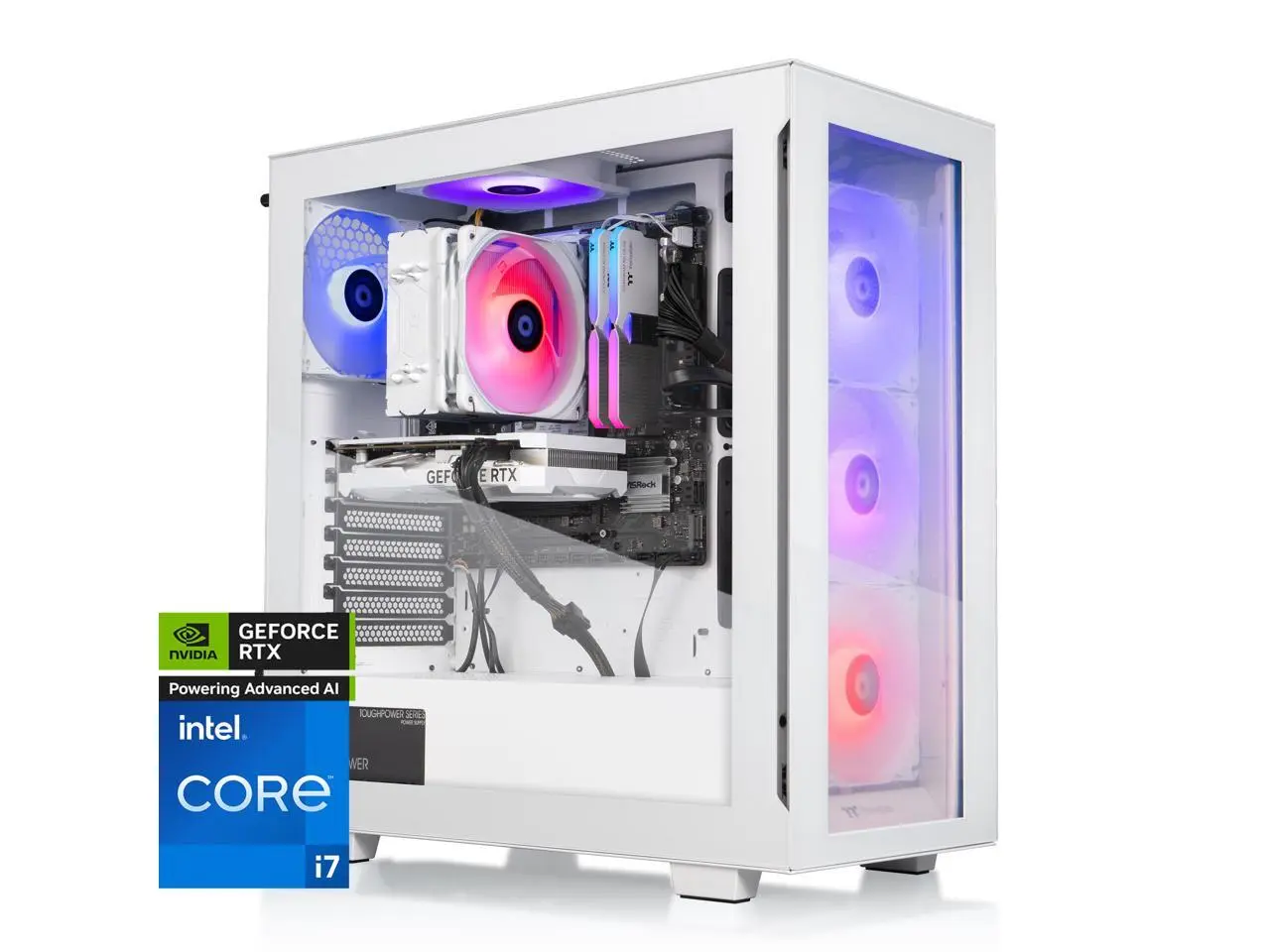 Thermaltake LCGS View 1460TS-350 Gaming Desktop (Intel Core i7-14700F, 32GB 6000MT/s DDR5 RGB Memory,  NVIDIA GeForce RTX 5060 Ti, 1TB NVMe M.2, WiFi, Windows 11) V35S-B76S-56T-LCS