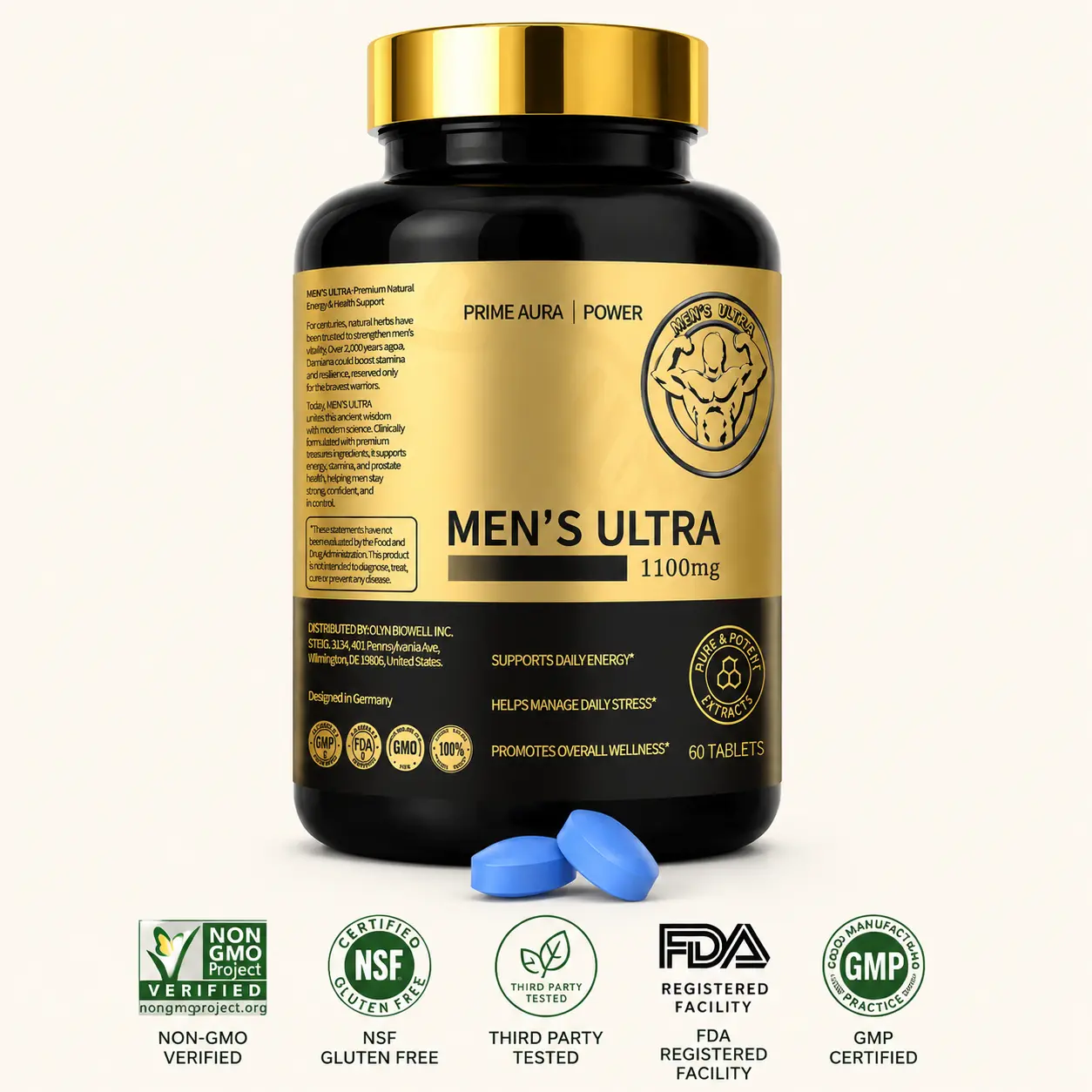 MEN'S ULTRA Natural Multivitamin 30-Day Daily Wellness Support