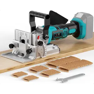 Cordless Biscuit Joiner Compatible with Makita 18V Battery,Plate Joiner Kit with  & Dust Bag, 11000RPM, 0-90° Cutting, 6 Depth Settings, for Woodworking & Furniture Making-Tool Only