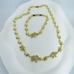 Set elephant 18 inches and 7.5 inches bracelet