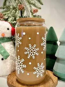 Snowflakes Glass Cup