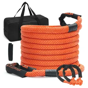 7/8 Inch By 30 Foot Kinetic Recovery Tow Rope With 30,580 Lb Load Capacity, Heavy-Duty Off-Road Snatch Strap Includes 2 Soft Shackles, 41,750 Lb Break Strength, 30% Elasticity, Durable Nylon Construction Jeep, Truck, ATV, Tractor