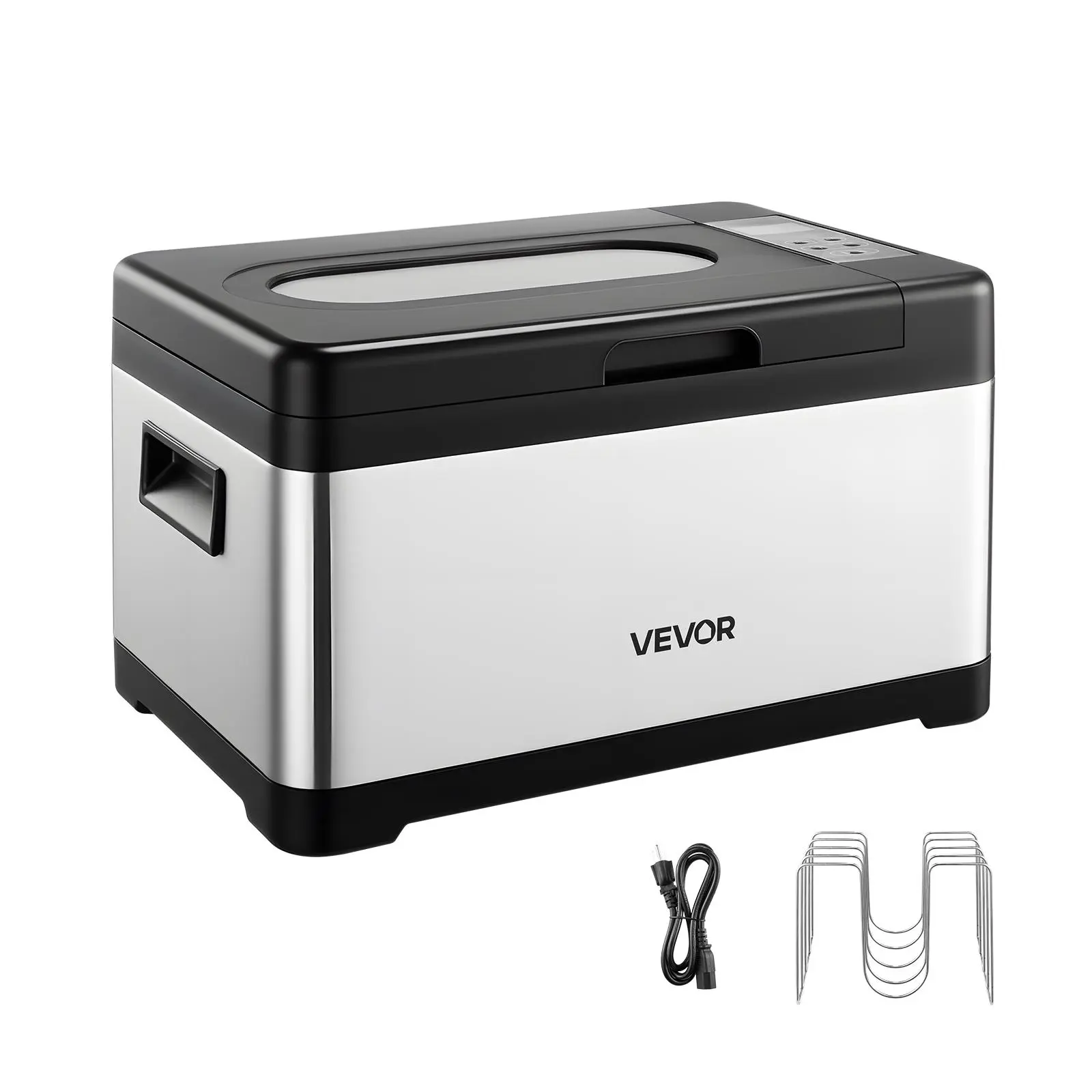 VEVOR Sous Vide Cooker, 800W Sous-Vide Machine, Suveed Cooking Machine with LED Digital Display, Glass Lid, Precise Temperature & Timer Control, for Family & Friends, All-in-One Sous Vide Pot