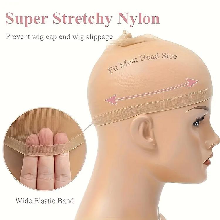 Invisible HD Wig Cap For Lace Front Wigs Sheer Nylon Stocking Cap Bulk Real Skinliked