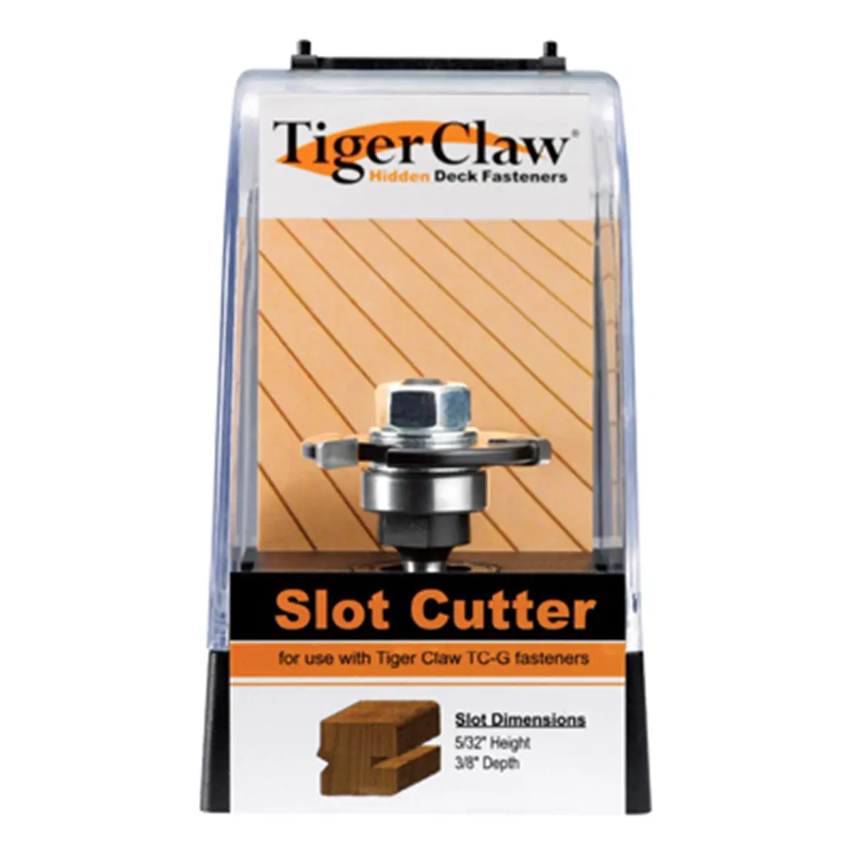 TIGER FastenMaster R-5206-RB3W Square Slot Hardware Cutter, 2.5x2.5x4.5 in Hand Held Routing Tool, for Decking Grooves & Hidden Clips That matches Tiger Claw TC-G Clips