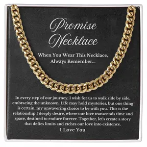 Promise Necklace For Him, Promise Gift For Boyfriend, Jewelry Gifts for Men, BF Birthday Gift, Anniversary Gift For Him, Mens Necklace
