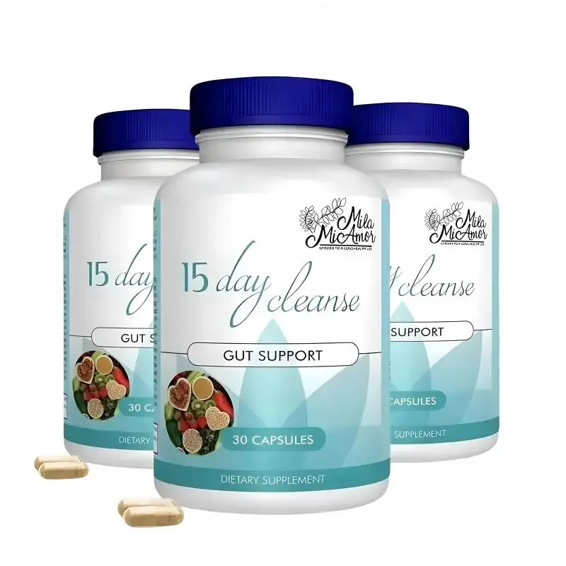 Mila McAnner 15 Day Cleanse - Gut and Colon Support | Caffeine Free | Advanced Formula with Senna, Cascara Sagrada, & Psyllium Husk | Non-GMO | 30 capsules