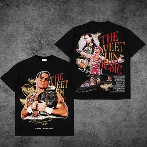 [WWE] Sweet Chin The Power Wrestling Graphic T-Shirt, WWE Legend Inspired Streetwear Tee, Neon Warrior Vintage Style Shirt, Oversized Cotton Unisex Casual Outfit, WWE Retro Fan Apparel Gift