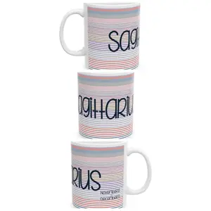 Sagittarius Striped Design Ceremic Mug 11oz