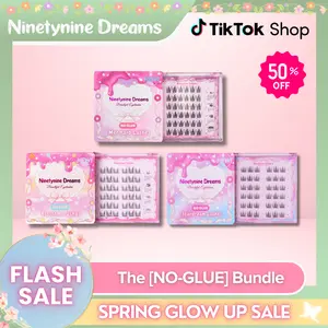 Ninetynine Dreams THE [NO GLUE] Self-Adhesive Lashes Bundle (3 Styles Included) | Press-On Eyelash Collection — Self-Adhesive Ultra-Thin Band, Reusable & Beginner Friendly Quick Application False Eyelashes, Must-Have Trending Holiday Gift Set