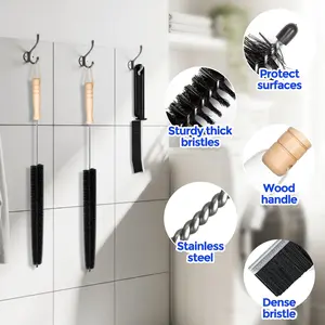 Dryer Vent Cleaner Kit 2 Pack - Household Cleaning Supplies 304 Stainless Steel Dryer Lint Brush Home Essentials for Lint Trap Dust Vacuum Brush