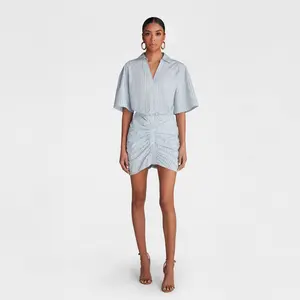 KBB by KAHLANA Women's Short Sleeve 'The Ruched Shirt Dress'