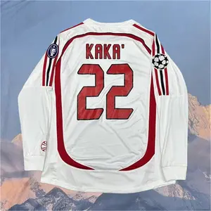 2006 2007 Away Retro White No.22 Long Sleeved Soccer Jersey