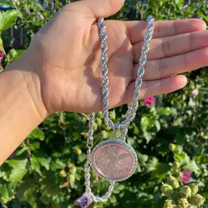 Centenario Water Resistant No Green Skin Gold Plated 14k color Silver/White 24 Inch Rope chain