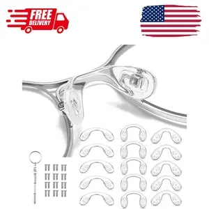 15 pcs,3 sizes Eyeglasses Nose Pads,U Shaped Eyeglasses Nose Pads Screw-in eyeglass