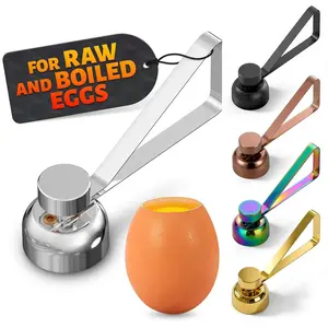 Stainless Steel Egg Cracker Tool for Soft Boiled, Hard Boiled & Raw Eggs, Egg Shell Opener with Ergonomic Adjustable Vibration Clean Cut, Ideal for Breakfast Prep Baking, Great Kitchen Gift Silver