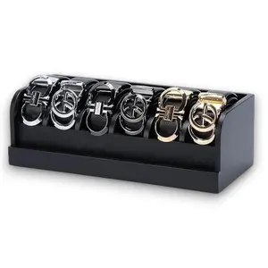 Bamboo Belt Organizer Box,6 Grids Belt Rack for Closet and Drawer, Belt Storage Organizer and Displayer for Men Women