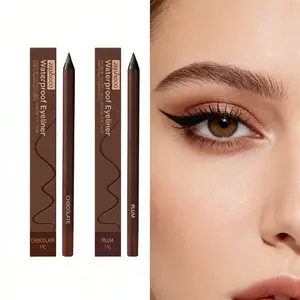 Chocolate Plum Color Waterproof Eyeliner Pen Cosmetic, Long-Lasting 24-Hour Makeup, Smudge-Proof Formula, Ideal for Daily Use and Special Occasions