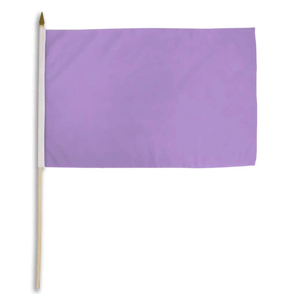 Pastel Purple Solid 12x18in Wooden Stick Flag - Mint Polyester Fabric Banner, Individually Sewn, Indoor Home Wedding Ceremony & Baby Showers Party Decor Supplies, Flags Importer Product for Party Waves, 12X18 Inch