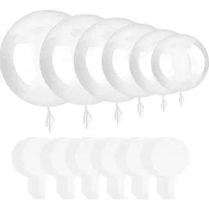 PIOK&GO 60 Bobo Balloons,  6 Different Size Clear Balloons for Stuffing Balloons Kit Transparent Balloons Set for  Showers Wedding Birthday Christmas Party Decorations (8//18/20/24/36-Inch)