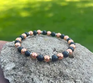 5G EMF Protection Russian Shungite Copper Purification Absorption Protection Bracelet - HEALING - MALA - Bracelet
