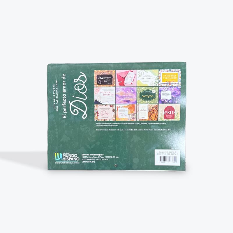 Calendario Biblico 2026 en Español El Perfecto Amor de Dios Verde Floral with Daily Verses & Beautiful Photos for Daily Inspiration and Faith Renewal