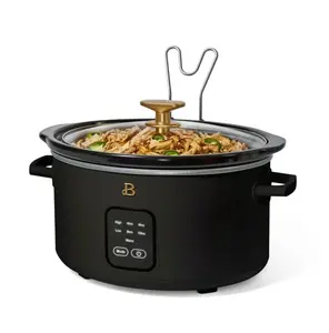 Beautiful 4Qt Slow Cooker with Touch-Activated Display, Black Sesame by Drew Barrymore