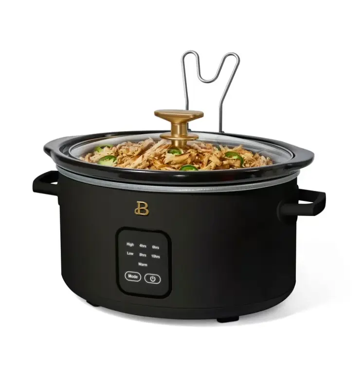 Beautiful 4Qt Slow Cooker with Touch-Activated Display, Black Sesame by Drew Barrymore