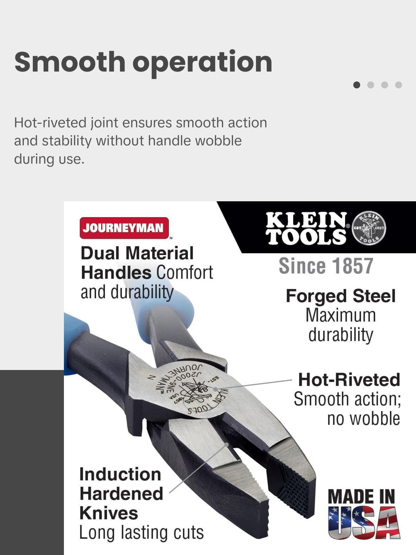 Klein Tools J213-9NE Journeyman Pliers Side Cutting, 9"