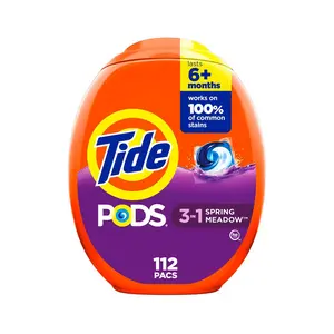 Tide PODS Laundry Detergent Pacs, 3-in-1 Stain Remover, Odor Fighter, Color Protector, 112 Count, HE compatible, Original Scent
