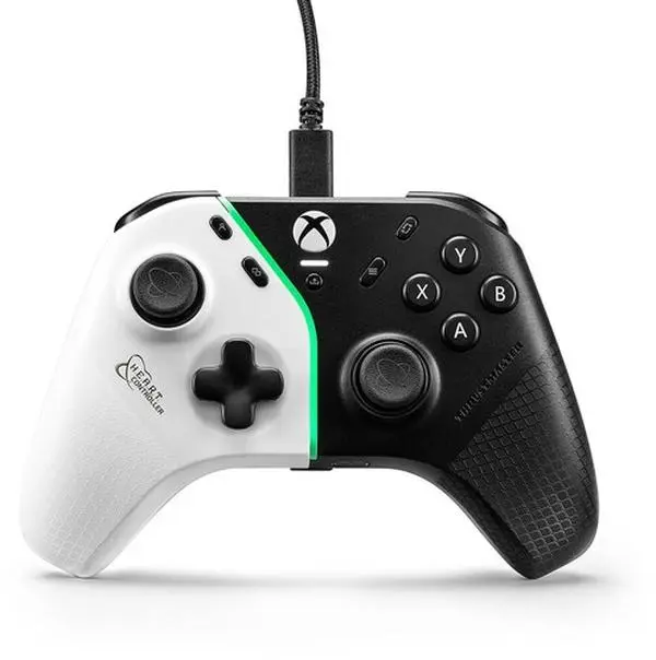 Thrustmaster H.A.R.T. Hall Effect Technology Wired Magnetic Mechanical Gamepad - White & Black, 64% Faster Buttons, Drift Prevention, 6 Customizable Colors, LED Light, 2 Additional Buttons, Xbox Series X/S & PC Compatible Video Game Accessory