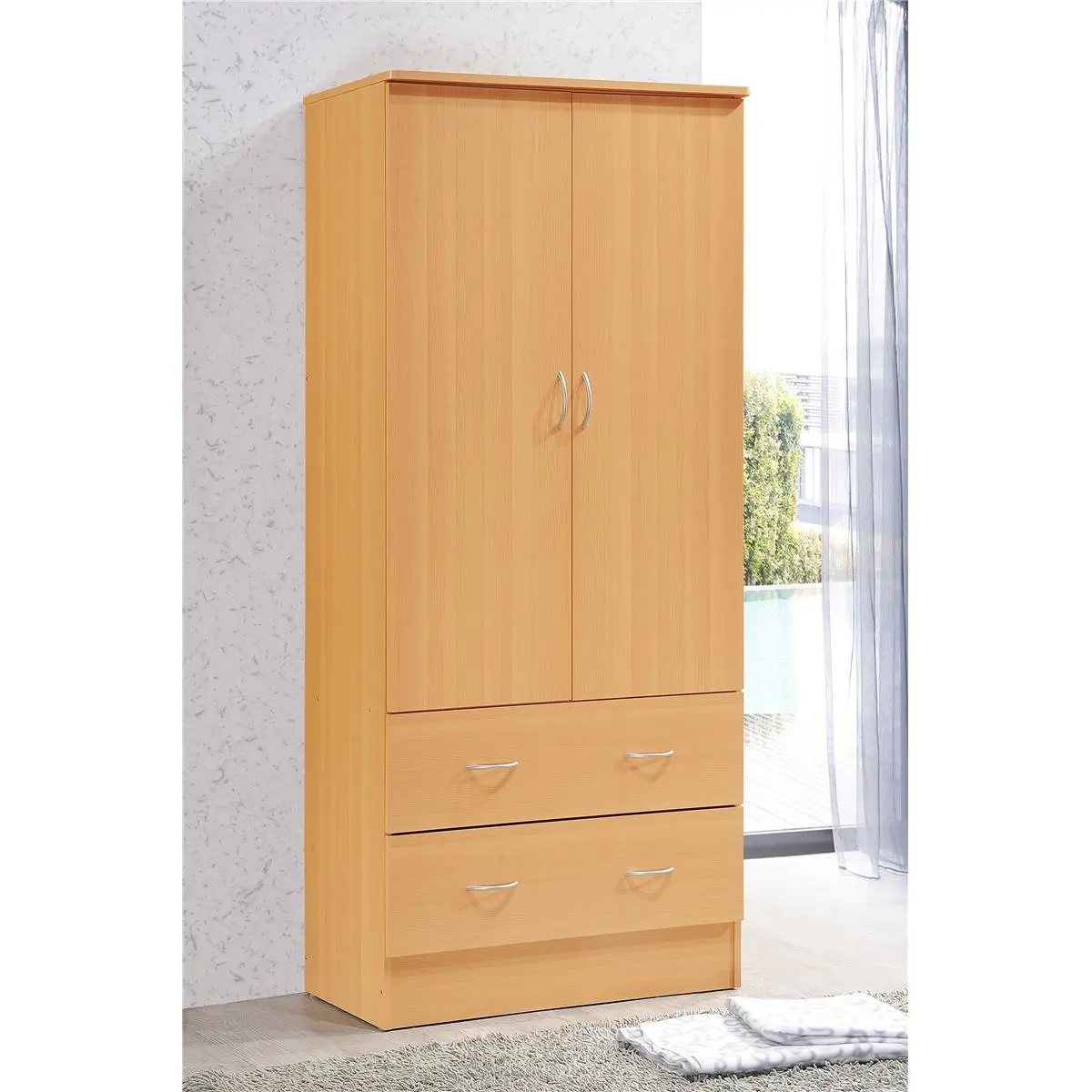 212 MAIN 2-Door Wardrobe, Indoor Furniture Cupboard for Wardrobe Clothes Storage