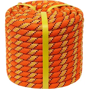 1/2 inch x 100 ft Double Braid Arborist Rigging Rope, 48 Strands Polyester Bull Rope for Tree Work, Climbing, Pulling, Logging, Swing, Orange