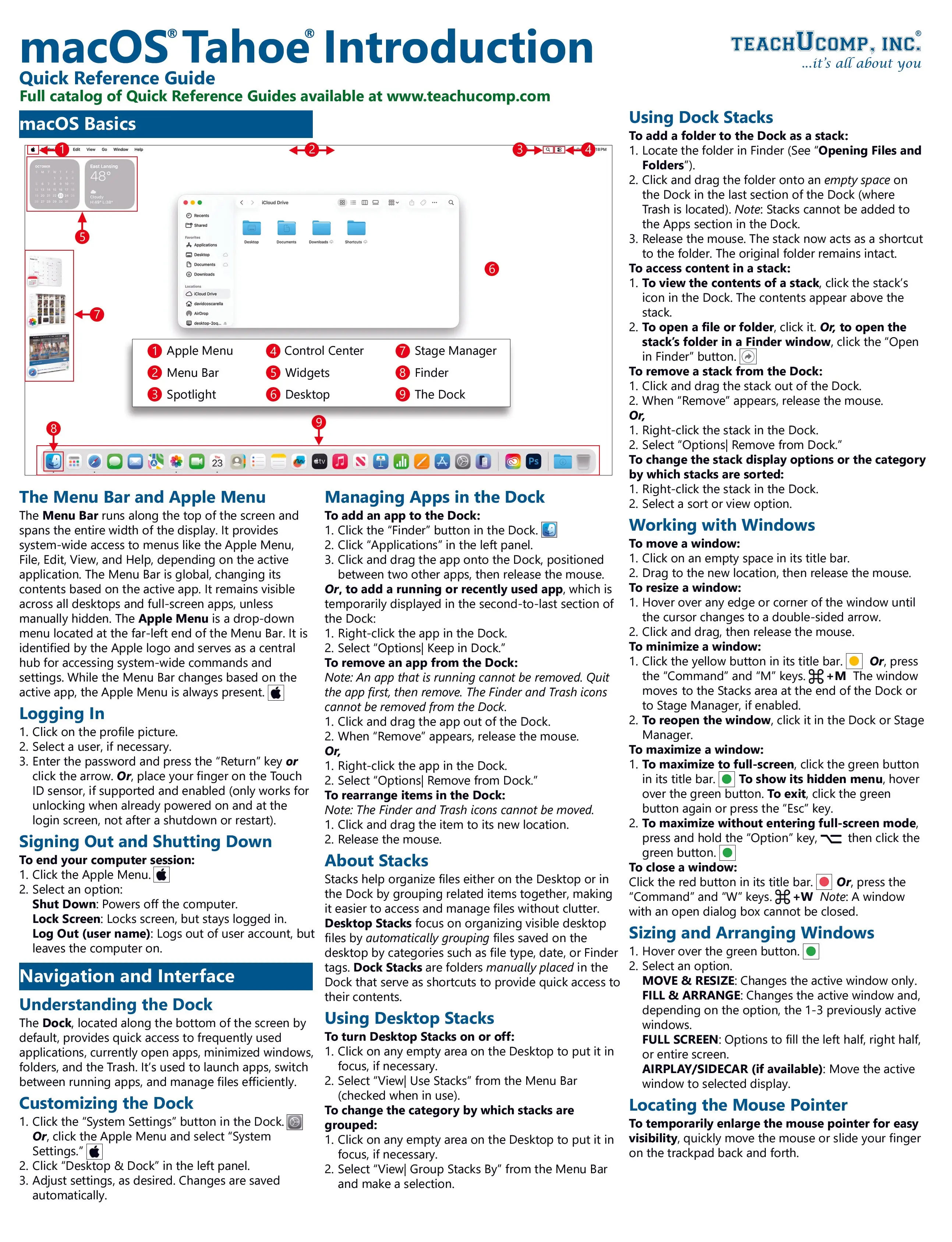 macOS Tahoe Introductory Quick Reference Guide (Mac OS)
