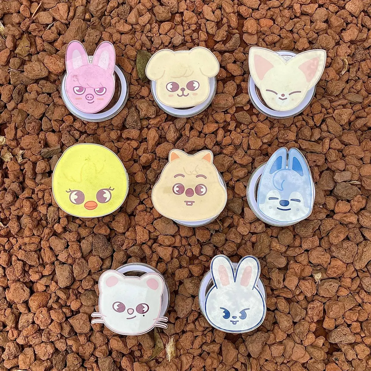 Kpop Inspired Pastel Animal Face MagSafe Phone Grip - Magnetic Phone Stand Holder - Cute Fan Accessory