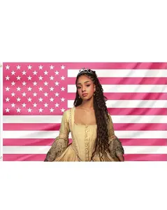 Manon Bannerman KATSEYE USA Pink Flag kpop American Flag Tiktok Meme Trendy Room Tapestry Fanmade Subtle Merch Coachella NJ Rave