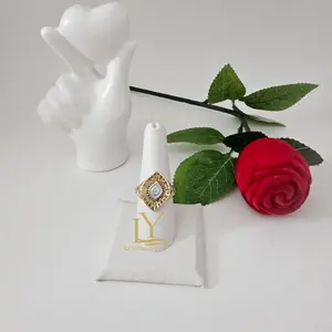 LaYaiBoutique #1745 Saint Lucia eye ring, 14k gold plated, high quality