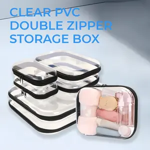 Pet Transparent Storage Box, Snacks Clothing Cosmetics Toys Classification Zipper Hard Shell Bag, Organizational Container, Multifunctional Organizer