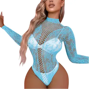 Famstar Sexy Lingerie for Women Naughty Fishnet Lingerie Set Bodysuit Outfits Teddy Sheer Mesh Erotic