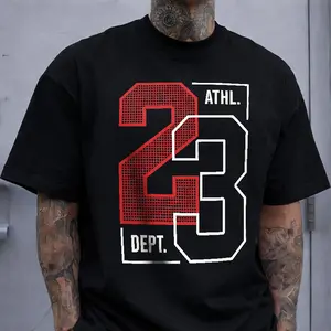 23 Athl Dept Number Graphic T-Shirt, Sporty Basketball Inspired Tee