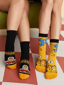 GARFIELD 2 Pairs Moisture Wicking Breathable Unisex Mid-Calf Socks
