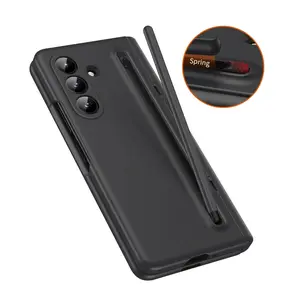 Folding Phone Case with Touch Stylus Pen for Samsung Galaxy Z Fold 7/6/5/4/3, Hinge Armor Protection, Shockproof, Magnetic Kickstand, 360° Full Body Coverage