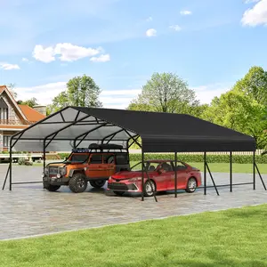 Heavy Duty 20x20x9 ft Metal Carport, Oversized Steel Frame All-Weather Shelter – Perfect for Car, Boat or Tractor, Durable Garage Port for Snow and Rain