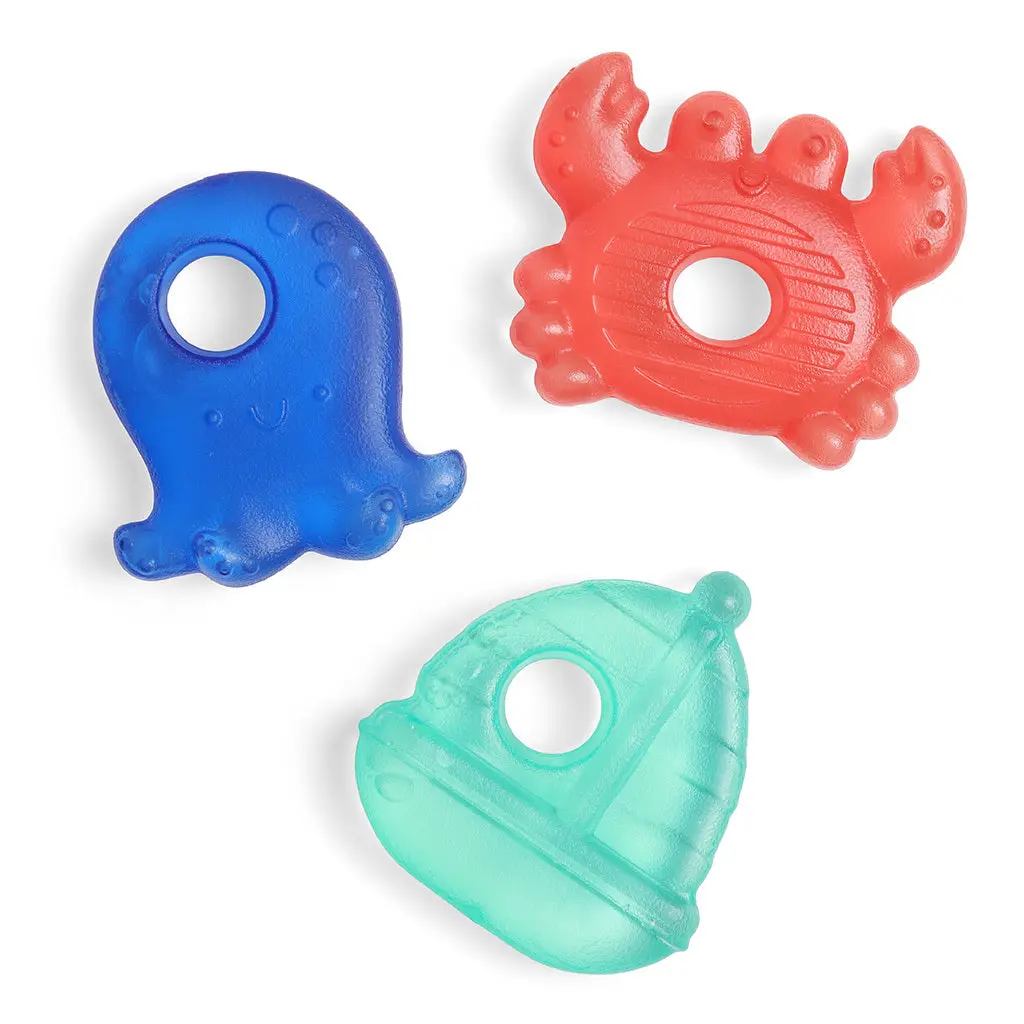 Cutie Coolers™ Teething Relief Set - 3 Pack Water-Filled Teethers with Textured Sides for Soothing Sore Gums