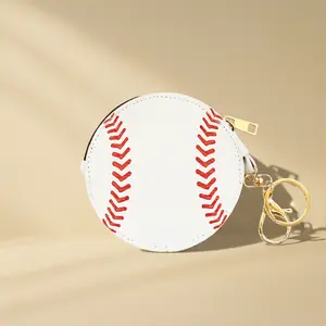 Baseball Ball Keychain Bag Charm Coin Pouch - Sports Mini Bag for Women, Perfect Gift for Team