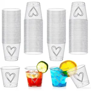 100 Pack Shot Glasses,1 oz Plastic Shot Cups Disposable,Clear Mini Shot Glasses,Small Plastic Cups for Birthdays,Tasting,Parties,Weddings (100)