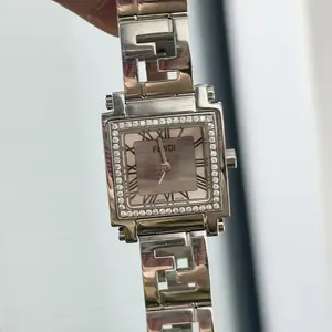 Fendi Vintage Quartz Steel 24.5mm Silver Grey Dial Diamond MWT000639