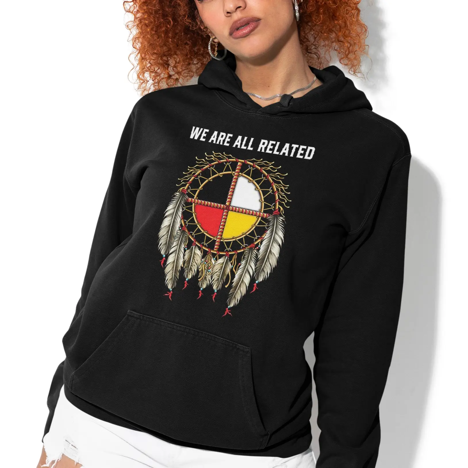Indigenous We Are All Related Shirt, The Medicine Wheel Hoodie, Native American Tee