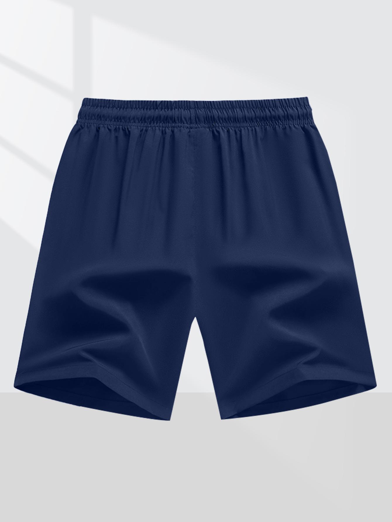 Lightweight   -  Waist with Adjustable Drawstring, Side Pockets,  Fabric for Basketball, Running, Beach & Outdoor Sports -  , Workout Gear, Regular Fit, Comfortable Fit, Gym Enthusiasts Quick-Dry Elastic Athletic Shorts Set men's summer Casual Breathable